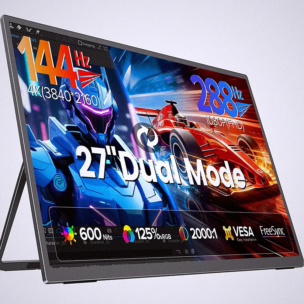 27 Inch 4K Portable Monitor 288Hz Gaming Monitor HDMI 2.1 Screen USB-C Monitor
