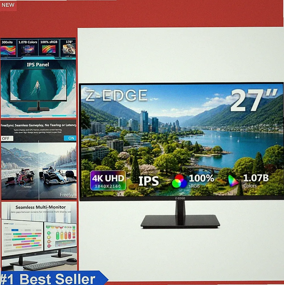 27 Inch 4K UHD IPS Monitor 3840x2160 HDR 60Hz 2X HDMI DisplayPort PC Gaming