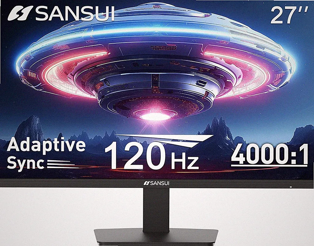 27 Inch Computer Monitor 120Hz, FHD 1080P Flat Monitor, HDMI DP Ports Freesync