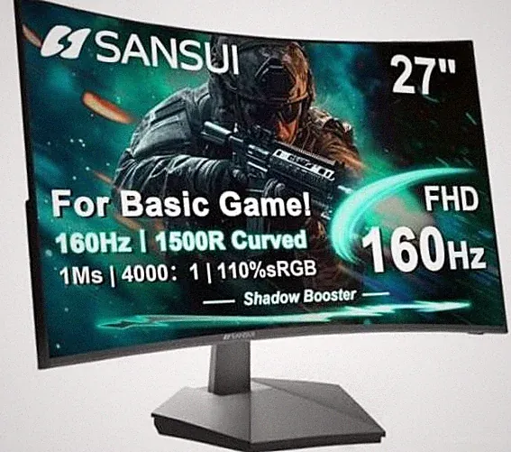 27 Inch Curved 160Hz Gaming Monitor 144Hz FHD 1080P Computer Monitor 27.0001