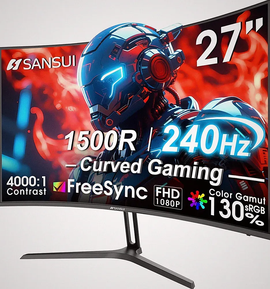 27 Inch Curved 240Hz Gaming Monitor FHD 1080P, 1500R Curve Computer Monitor,...