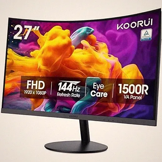 27 Inch Curved Computer Monitor, FHD 144Hz VA 1500R 27inch 144Hz/FHD/Curved