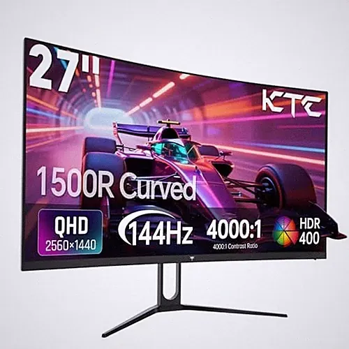 27 Inch Curved Gaming Monitor, 1440P QHD 144Hz PC 27-inch QHD Curved 144Hz