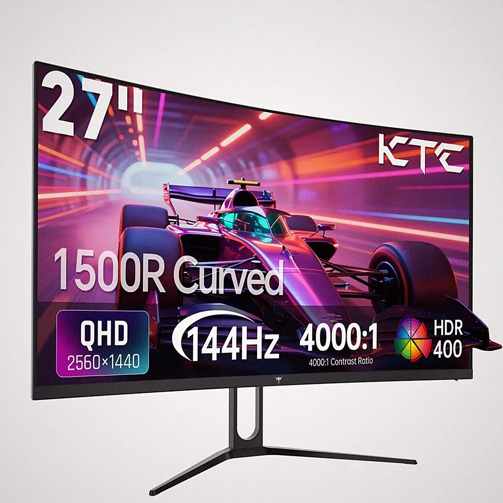 27 Inch Curved Gaming Monitor, 1440P QHD 144Hz PC Monitor, 1500R Computer Dis...