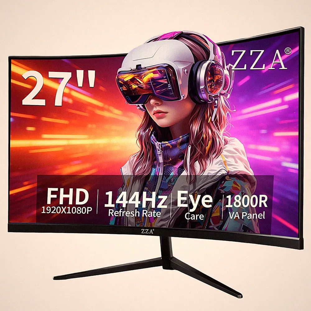 27 Inch Curved Gaming Monitor 144Hz-1080P FHD Computer Monitor,VESA Mount,HDM...