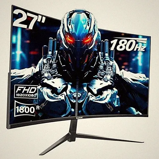 27 inch Curved Gaming Monitor,144Hz/180Hz PC Monitor Full HD 1080P, 27 Inch