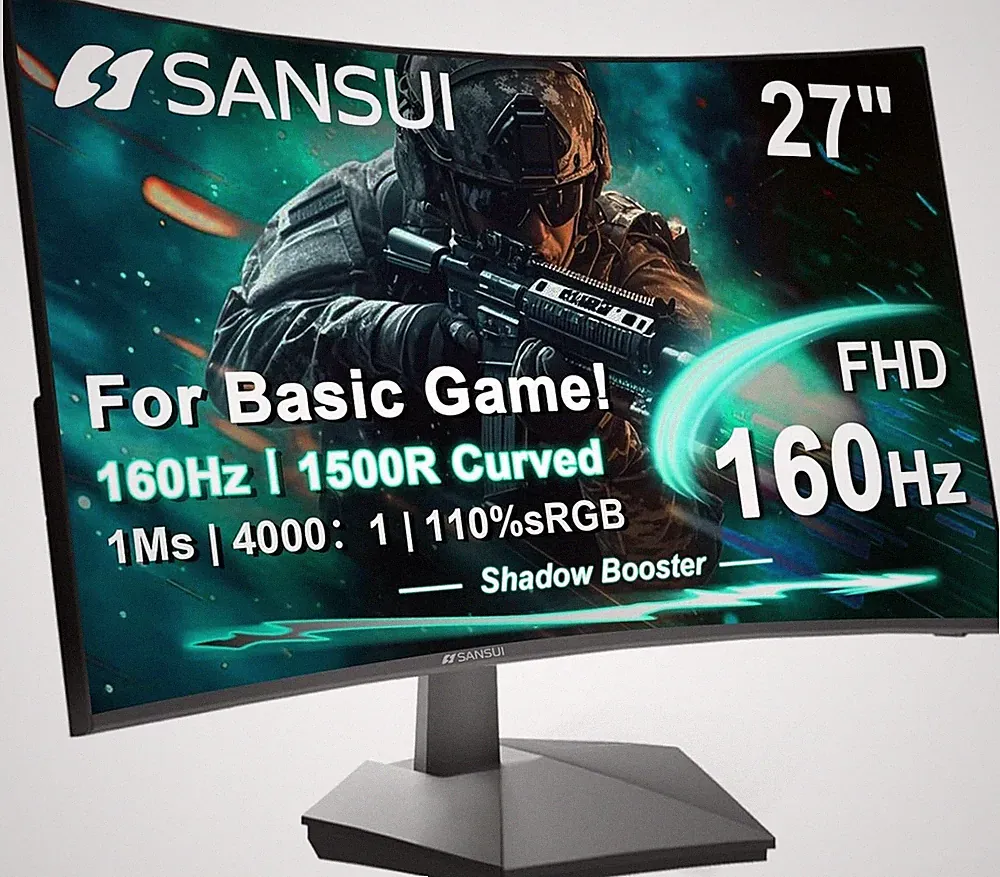 27 Inch Curved Gaming Monitor 160Hz 1080P 1ms FreeSync HDR HDMI DisplayPort VESA