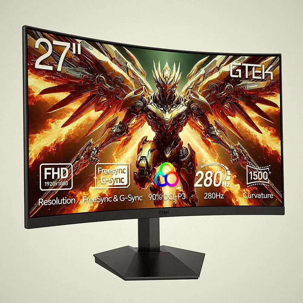 27 Inch Curved Gaming Monitor 280Hz/240Hz FHD 1080P, 1500R Curved VA Display,...