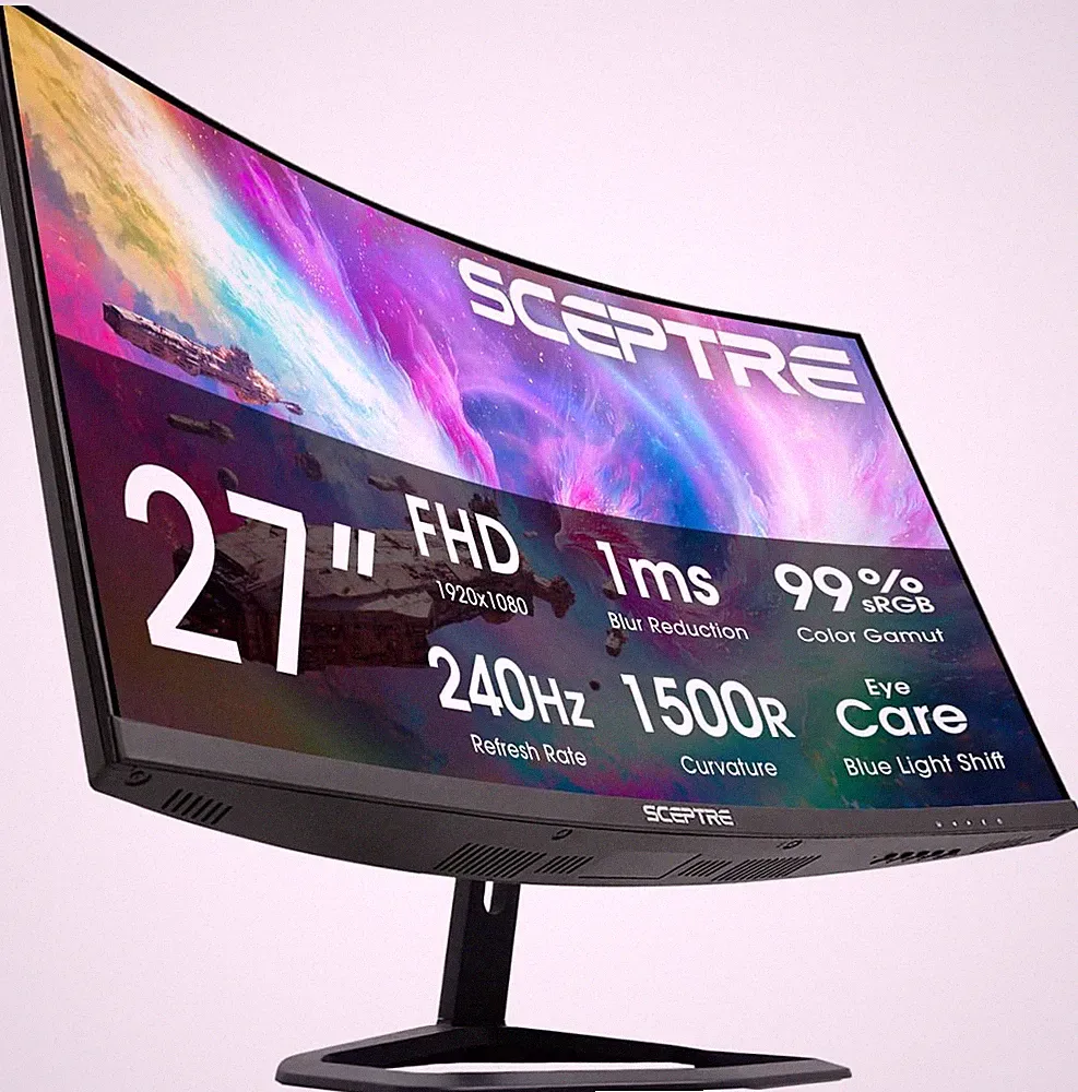 27-Inch Curved Gaming Monitor, FHD 1080P, 240Hz, 1500R, Displayport & HDMI X2, B