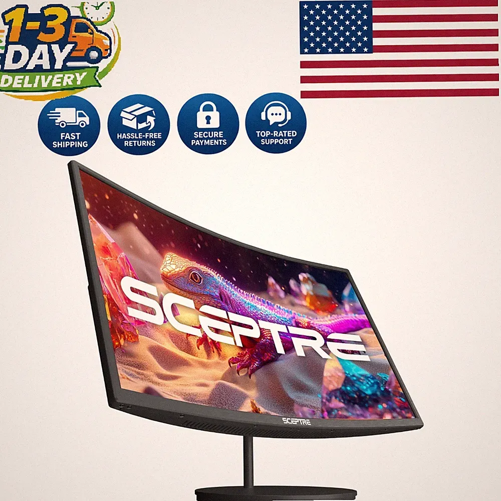 27-Inch Curved Monitor - 1080p Full HD, 100Hz, Built-in Speakers, Freesync