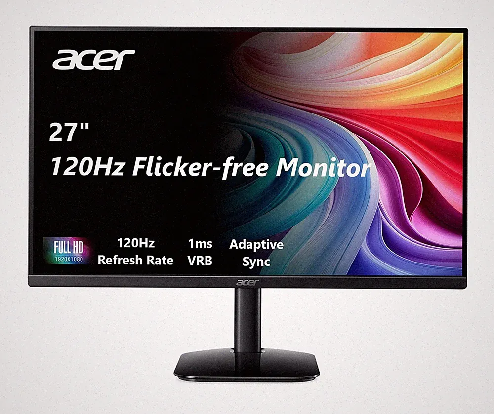 27-Inch FHD IPS Monitor, 120Hz Refresh Rate, 1ms Response, HDMI & VGA Ports