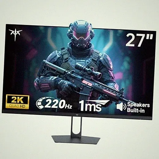 27 Inch Gaming Monitor 220Hz, 2K QHD Monitor 1ms 27 Inch 210Hz Black