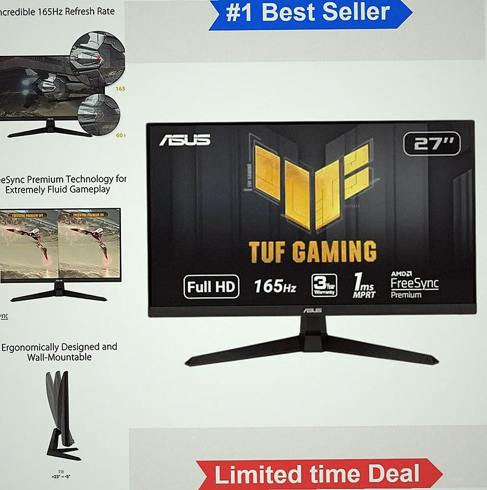 27 Inch Gaming Monitor Full HD 1080p 165Hz 1ms FreeSync Premium VA LED