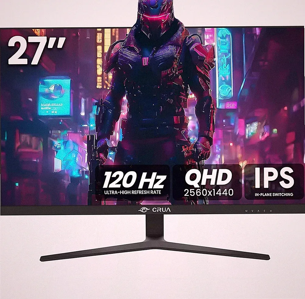 27 Inch Gaming Monitor, QHD 1440P 120Hz IPS Computer Monitor, 99% Srgb, AMD Free