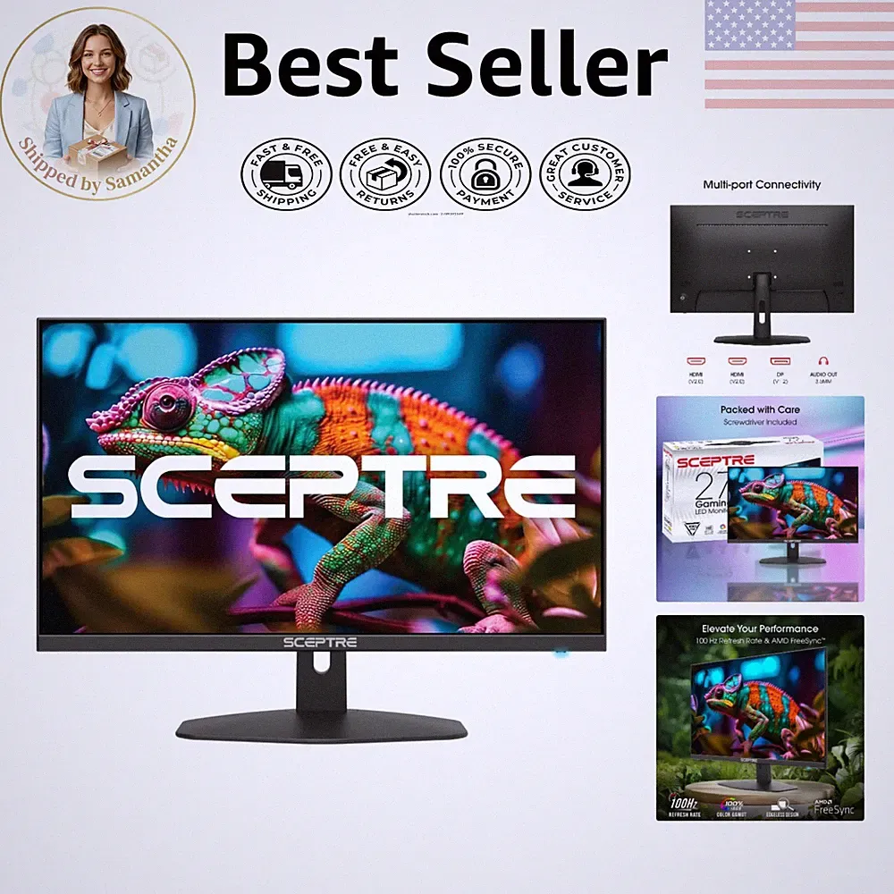 27-Inch Gaming Monitor with 100Hz Refresh Rate & 1ms Response for Immersive Play
