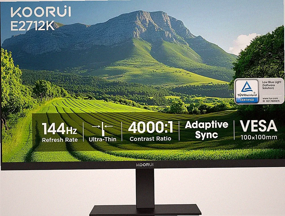 27 Inch Gaming Office Monitor 144Hz VA Display 4000:1 Contrast Ratio, Freesync F