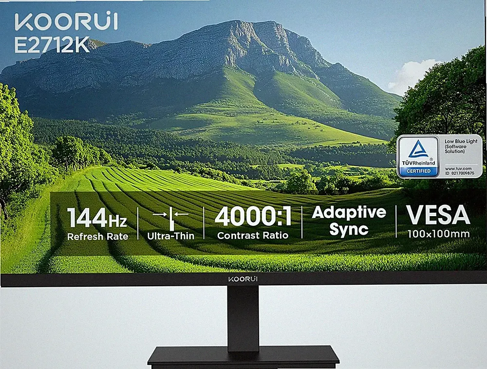 27 Inch Gaming Office Monitor 144Hz VA Display 4000:1 Contrast Ratio, Freesync F