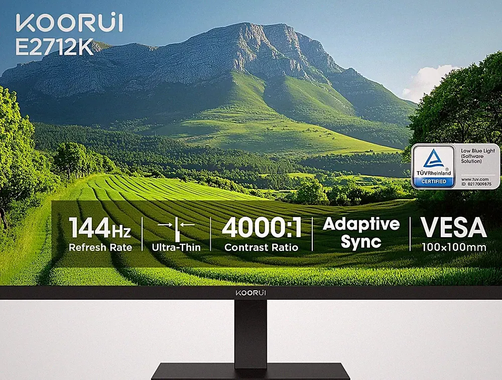 27 Inch Gaming Office Monitor 144Hz VA Display 4000: Contrast Ratio, Freesync FH