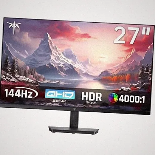 27 Inch QHD 144Hz Gaming Monitor 2K 1440P FreeSync & G-Sync 27-inch Black
