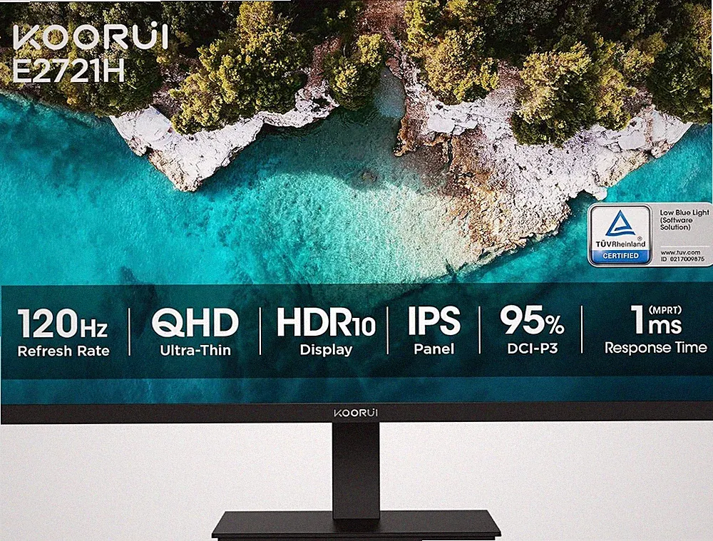 27 Inch QHD (2560X1440) IPS HDR Ultra-Thin Computer Gaming Monitor, 120Hz Refres