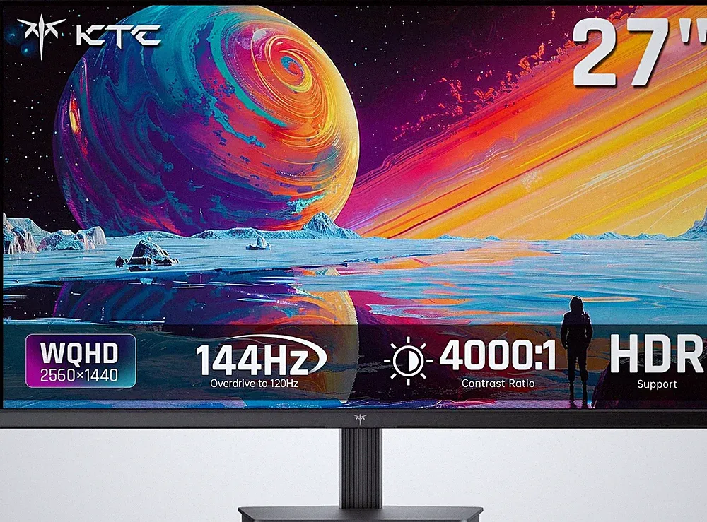 27 Inch QHD Computer Monitor - 144Hz Gaming PC Monitor 2K, 4000:1 Contrast, 129%