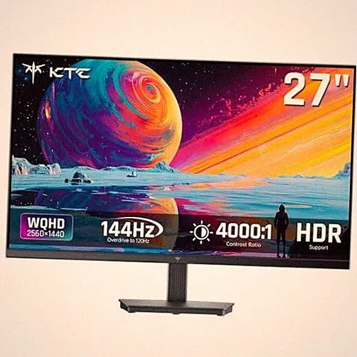 27 Inch QHD Computer Monitor, 144Hz Gaming PC Monitor, 4000:1, H27T27S