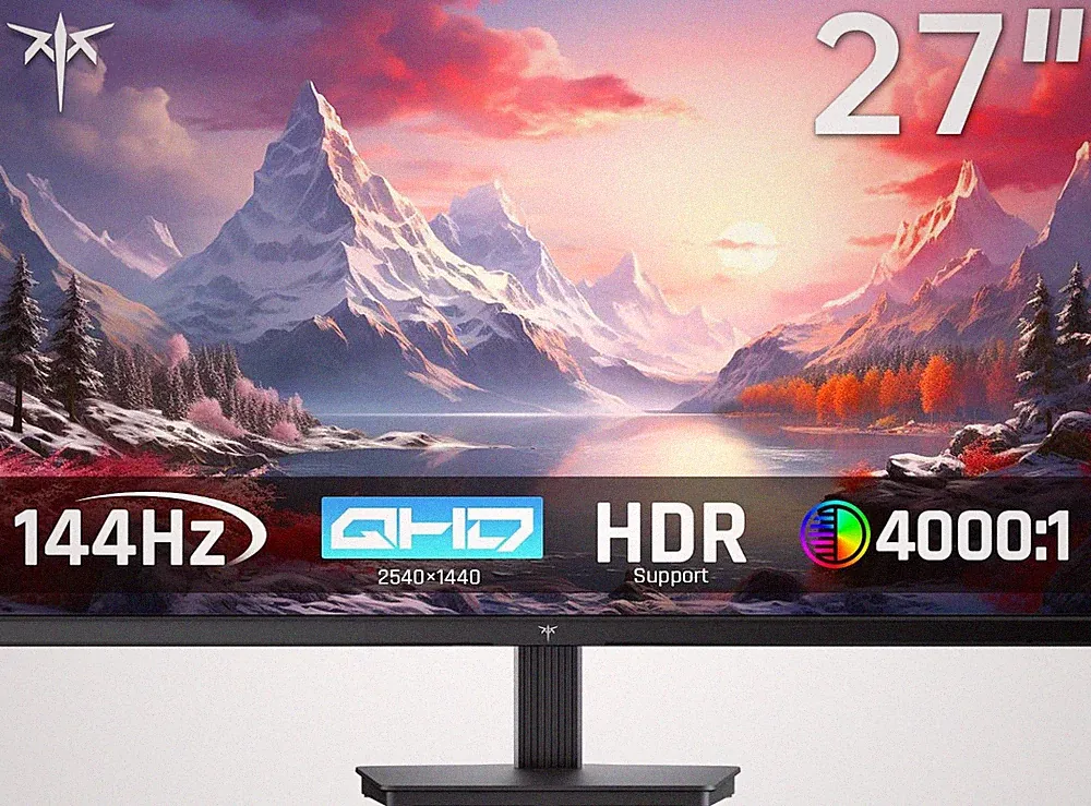 27 Inch QHD Computer Monitor, 2K 144Hz 1440P Gaming Monitor, Eye Care PC Monitor