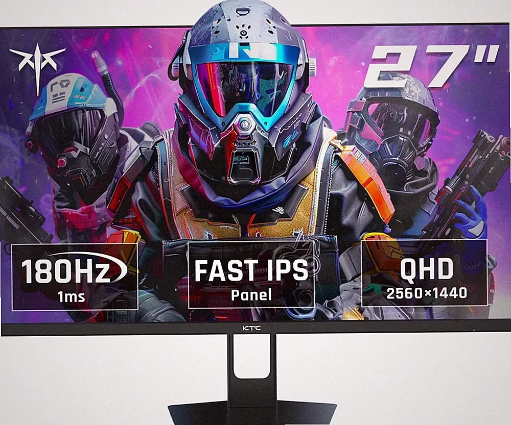 27 Inch QHD Gaming Monitor, 180Hz 1Ms GTG Fast IPS 2K Computer Gamer Monitor, 14