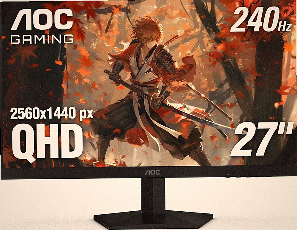 27 Inch QHD Gaming Monitor 240Hz 0.3Ms, Overclock 260Hz, IPS, 2560X1440, G-Sync