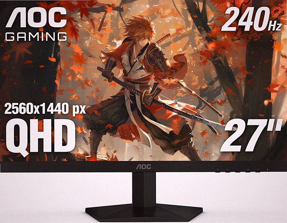 27 Inch QHD Gaming Monitor 240Hz 0.3Ms, Overclock 260Hz, IPS, 2560X1440, G-Sync