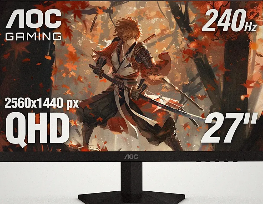 27 Inch QHD Gaming Monitor 240Hz 0.3Ms, Overclock 260Hz, IPS, 2560X1440, G-Sync