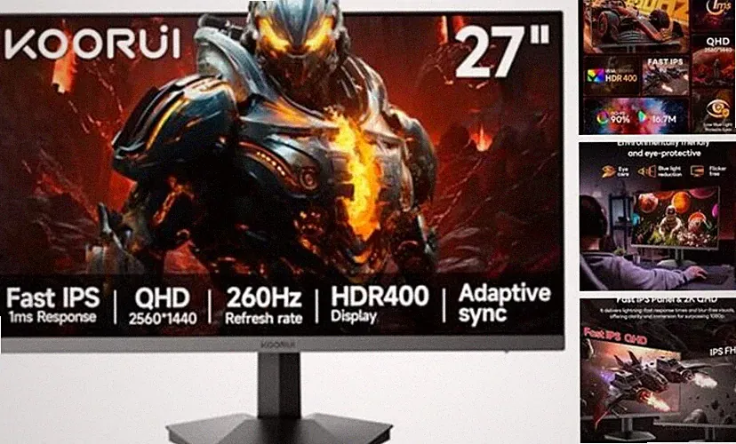 27 inch QHD Gaming Monitor 260hz/240hz, 1440p,HDR400,Fast IPS,2560X1440, 1ms