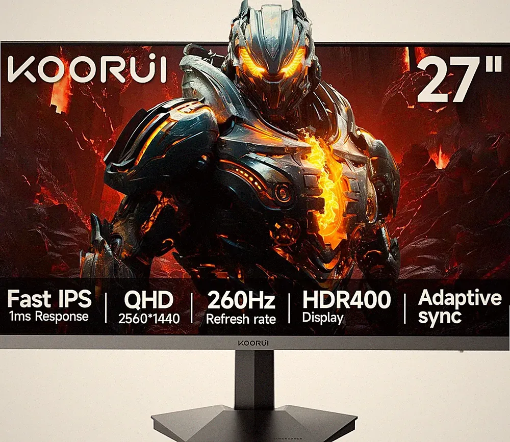 27 Inch QHD Gaming Monitor 260Hz/240Hz, 1440P,Hdr400,Fast IPS,2560X1440, 1Ms, VE