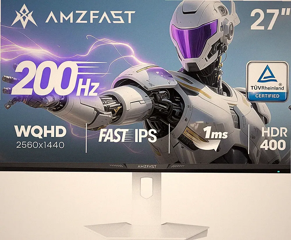 27 Inch White Gaming Monitor, WQHD (2560X1440) 200Hz Fast IPS, 1Ms MPRT, HDR400