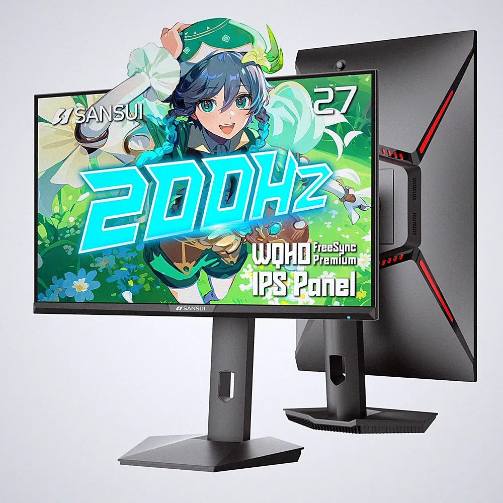 27 inch WQHD 180Hz Gaming Monitor 1440P-AMD FreeSync 1ms DCI-P3 93% Fast IPS