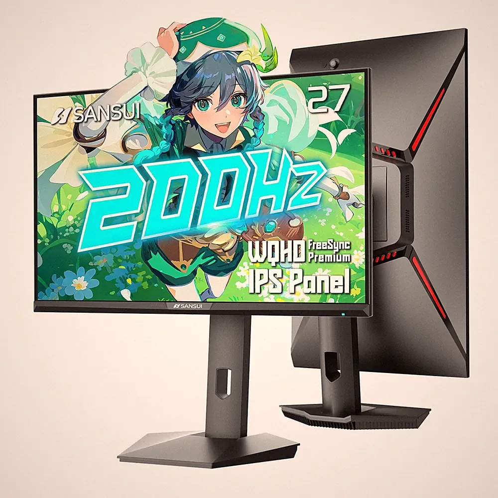 27 inch WQHD 180Hz Gaming Monitor 1440P-AMD FreeSync 1ms DCI-P3 93% Fast IPS Com