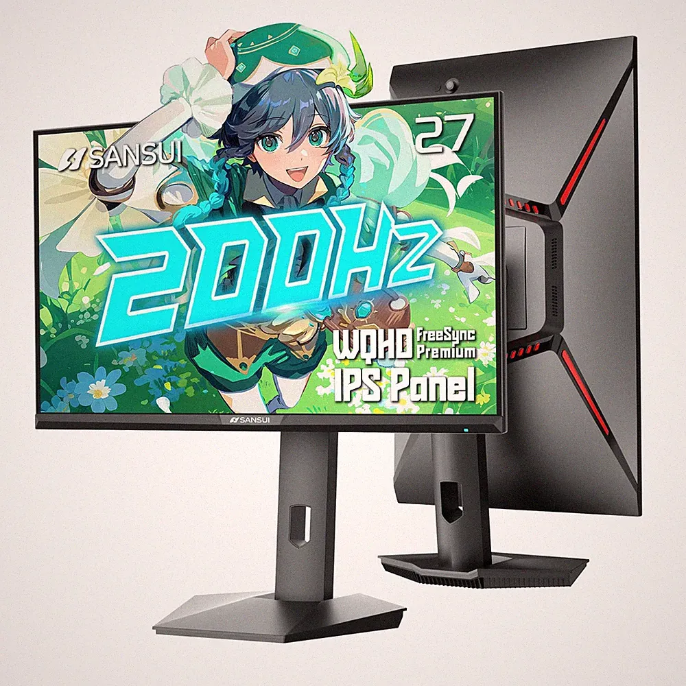 27 inch WQHD 180Hz Gaming Monitor 1440P-AMD FreeSync 1ms DCI-P3 93% Fast IPS Com