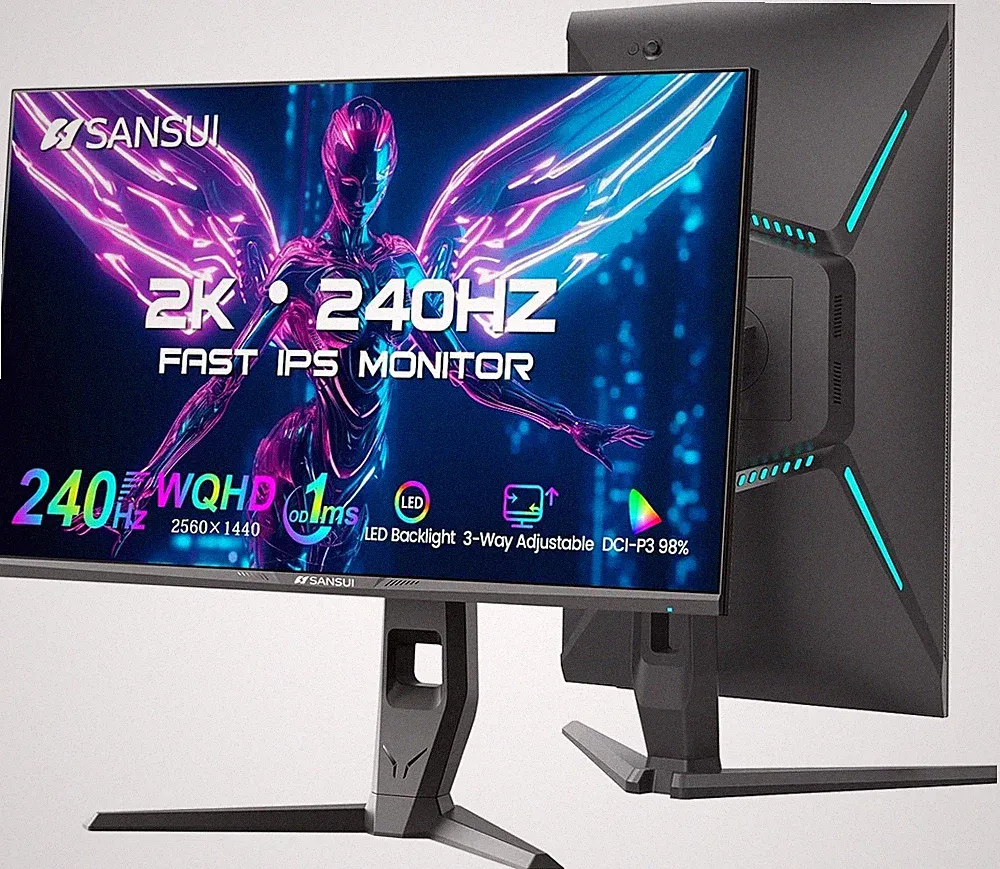 27 Inch WQHD 240Hz Gaming Monitor 1440P-1ms AMD FreeSync 丨DCI-P3 98% 丨Fast IPS丨S