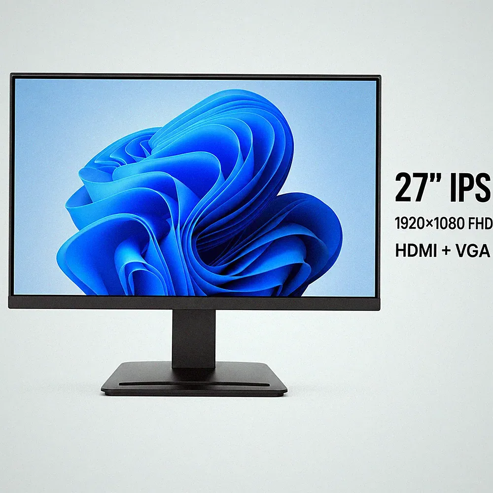 27" IPS Monitor Full HD 1080P HDMI VGA 2ms LED Display with Stand