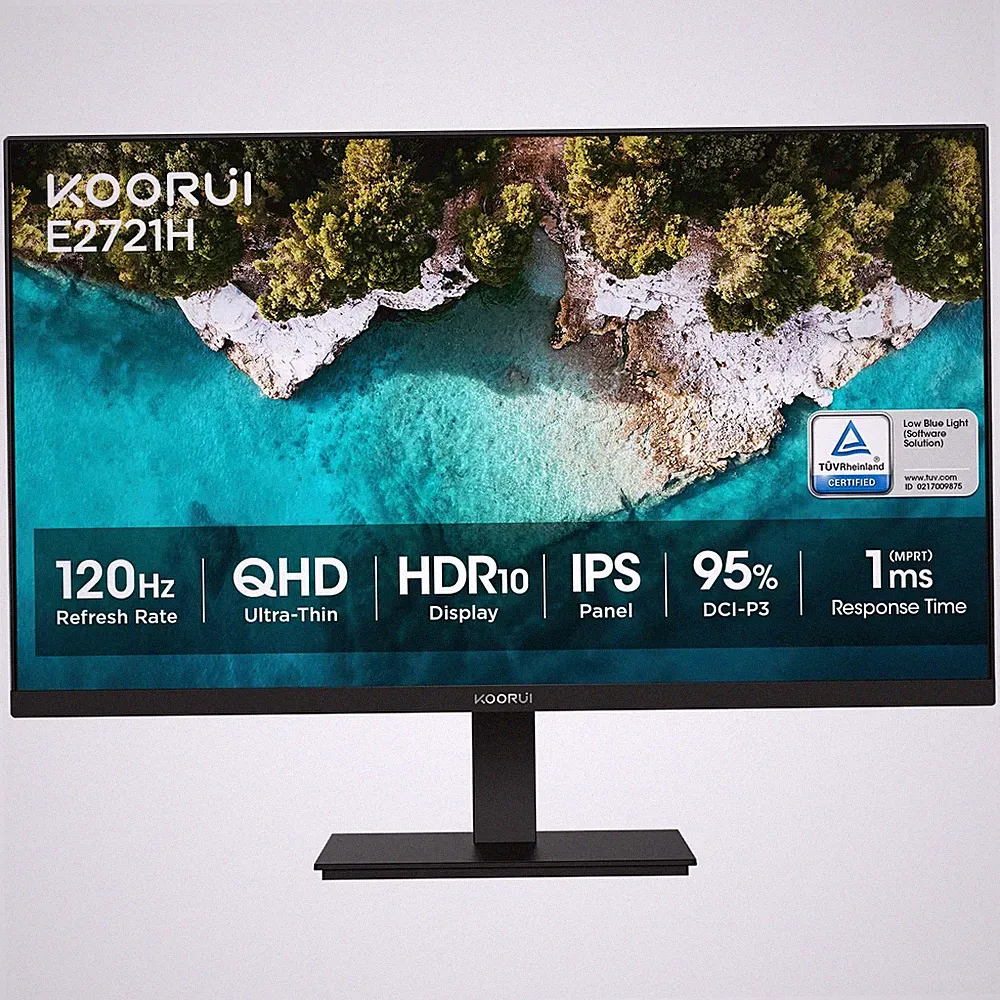 27 Monitor QHD 2560x1440 120Hz IPS Gaming HDR E2721F Black Adjustable E2721H