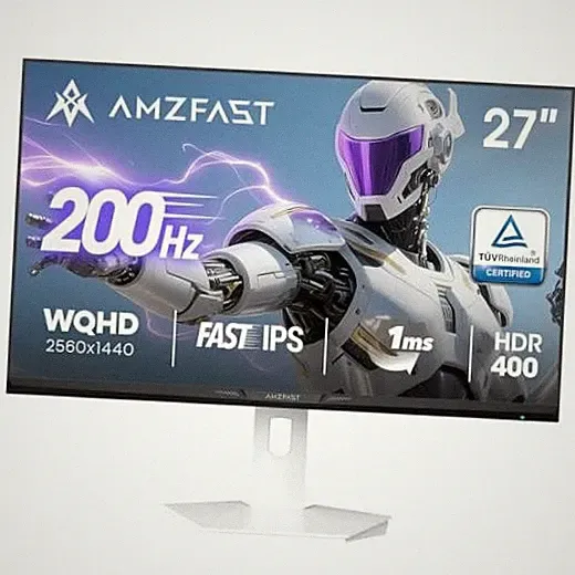 27" White Gaming Monitor, WQHD 2560x1440 200Hz Fast IPS 1ms HDR400
