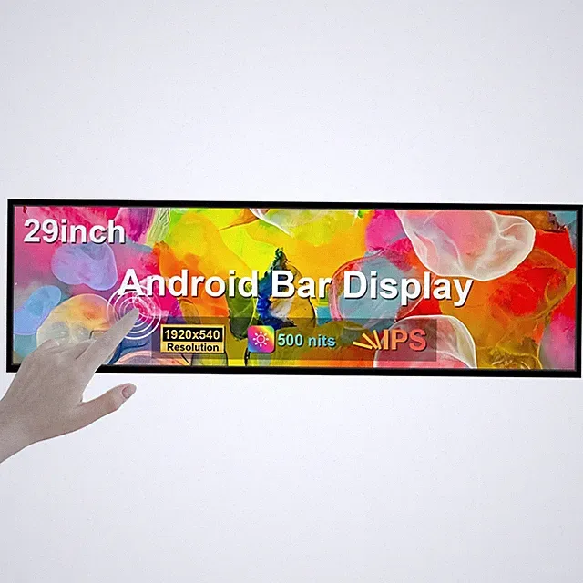 28.6" 1920x540 IPS 10 Points Touch LCD Advertising USB Android LCD Monitor