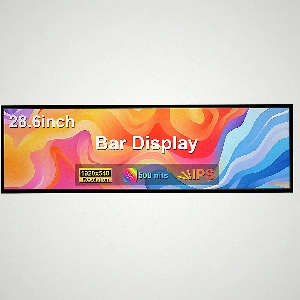 28.6in 1920x540 Bar LCD Monitor With HD USB AV Port and USB Play Video IPS LCD