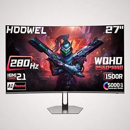 280Hz Curved Gaming Monitor WQHD 2560×1440 Curved 2K Computer Monitor 27 Inch