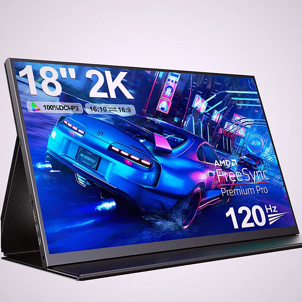 2K 120Hz Gaming Monitor 18" 2560x1600 QHD FreeSync HDR Laptop Second Monitor