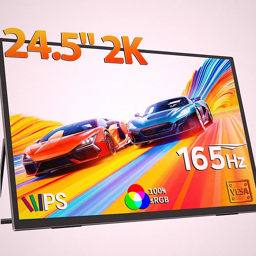 2K 165Hz Monitor 2560x1440 Portable Monitor 24.5'' Gaming Monitor for PS Xbox