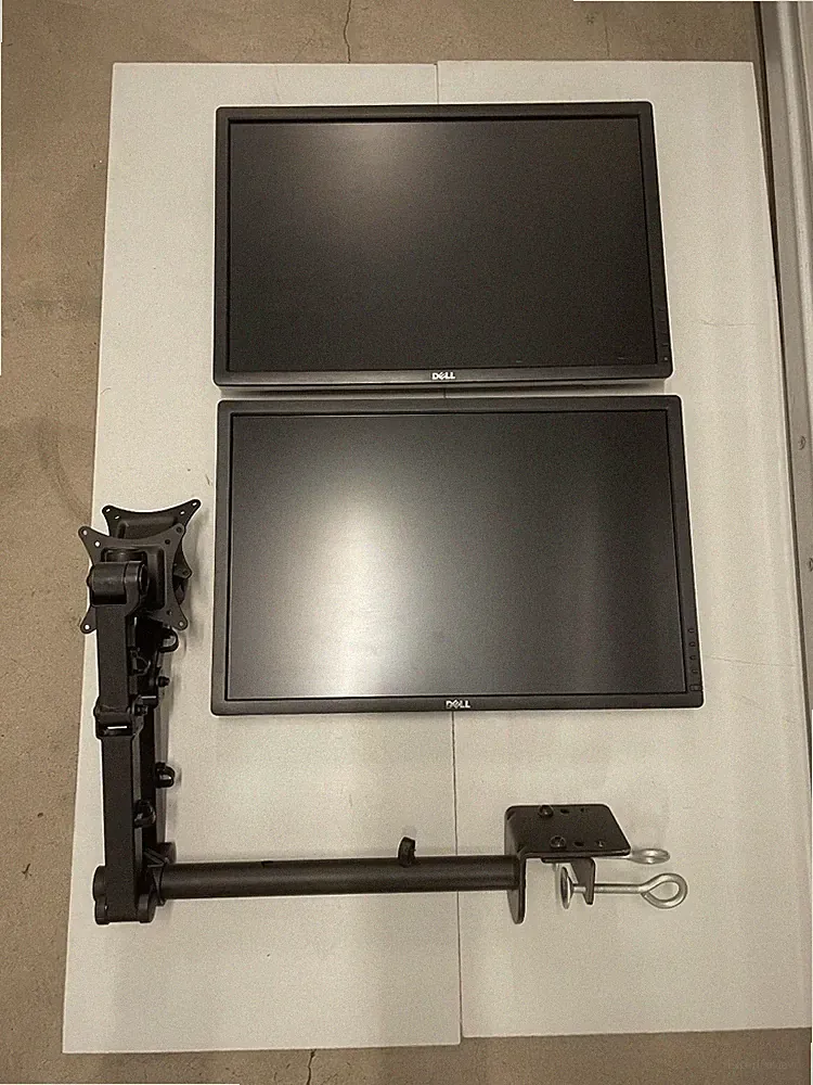 2x Dell UltraSharp U2412M 24" IPS 1920x1200 Monitors Dual Desk Mount Tested