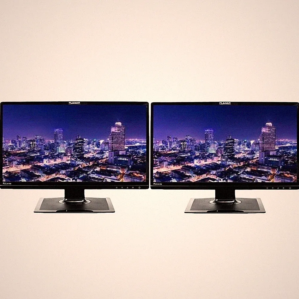 2x Gaming 22" LCD Widescreen Monitors with Stand Cable 1080p Lager Major Brand
