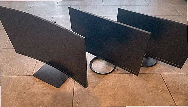 3 Computer Monitors. All 1080p. (1x 240hz, 2x 60hz) (27-in, 24-in, 22in). Used.