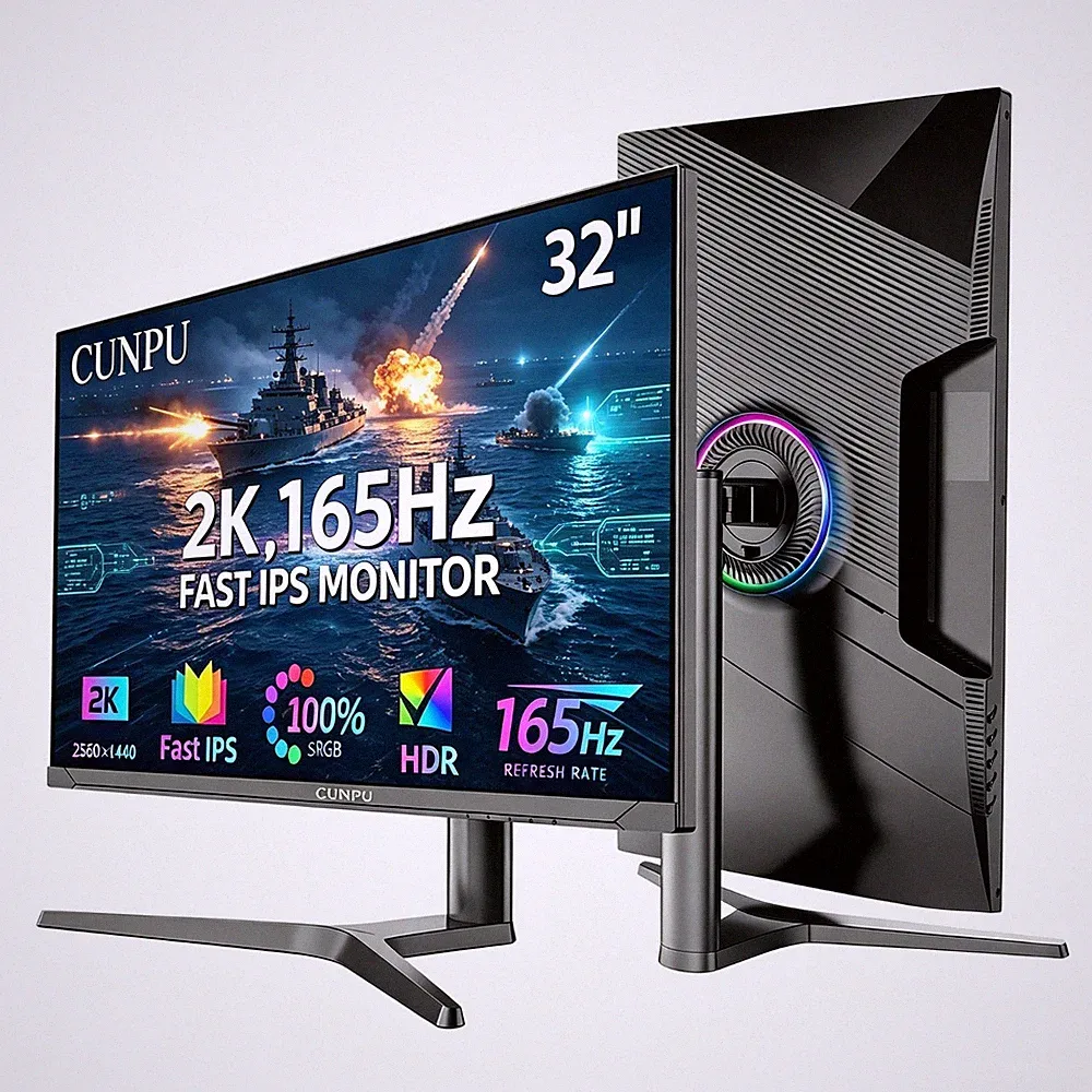 32" 1440P 165Hz IPS Monitor 1ms HDR10 DP HDMI Black